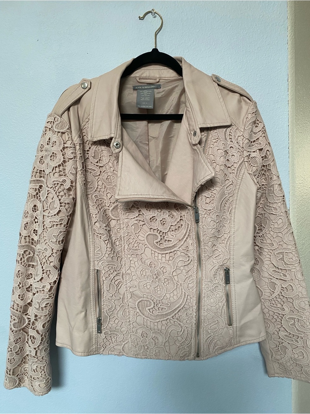 Kate & Mallory Blush Lace Moto Jacket